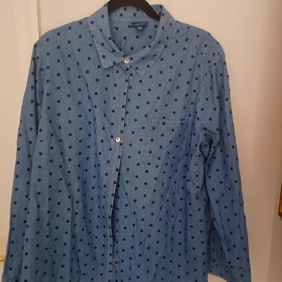 J Jill Button Down Denim Shirt - Picture 1 of 4